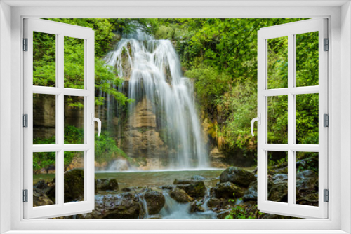 Fototapeta Naklejka Na Ścianę Okno 3D - Beautiful waterfall (Salt del Roure, Catalonia, Spain, Garrotxa Province)
