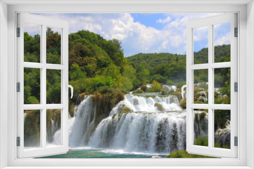 Fototapeta Naklejka Na Ścianę Okno 3D - Waterfall Skradinski Buk in the Krka National Park in Croatia.