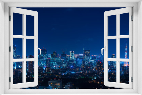 Fototapeta Naklejka Na Ścianę Okno 3D - 東京夜景