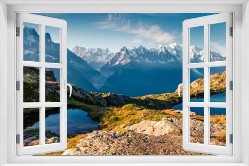 Fototapeta Naklejka Na Ścianę Okno 3D - Colorful summer view of the Lac Blanc lake with Mont Blanc (Monte Bianco) on background