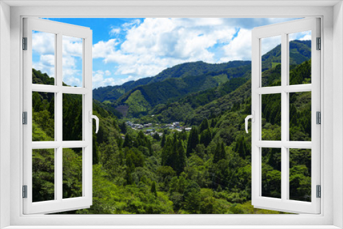 Fototapeta Naklejka Na Ścianę Okno 3D - 初夏の山村風景