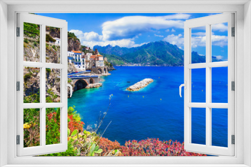 Fototapeta Naklejka Na Ścianę Okno 3D - Scenic Amafi coast. view of Atrani village, Campania, Italy