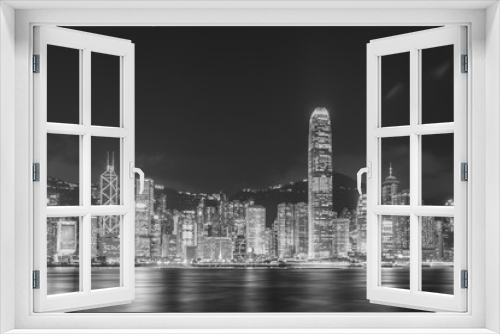 Fototapeta Naklejka Na Ścianę Okno 3D - Victoria Harbor of Hong Kong city at night