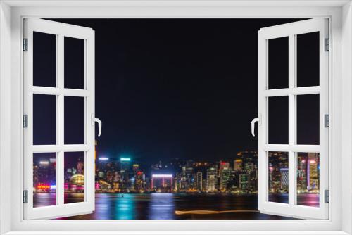 Fototapeta Naklejka Na Ścianę Okno 3D - Victoria Harbour in Hong kong,Tsim Sha Tsui, Hong Kong,Landmark city view in Hongkong.