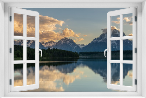 Fototapeta Naklejka Na Ścianę Okno 3D - Tetons Reflect in Jackson Lake