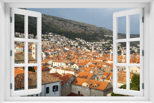 Fototapeta Naklejka Na Ścianę Okno 3D - view of the roofs of the magnificent old town of Dubrovnik from the city walls