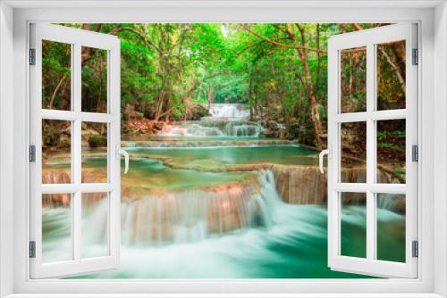 Fototapeta Naklejka Na Ścianę Okno 3D - Landscape waterfall in the forest, Thailand
