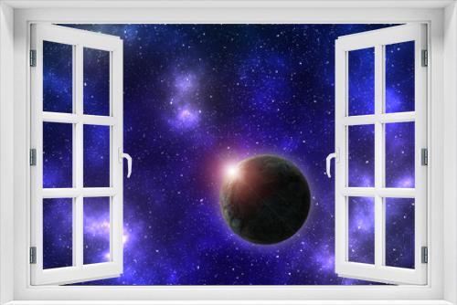 Fototapeta Naklejka Na Ścianę Okno 3D - Stars background with a Planet, colorful sky, large size image