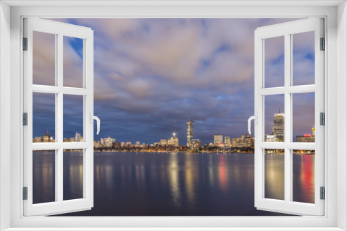 Fototapeta Naklejka Na Ścianę Okno 3D - Boston Skyline in the Sunset