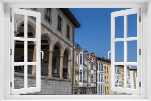 Fototapeta Naklejka Na Ścianę Okno 3D - Old building and bay windows in Vitoria-Gasteiz, Spain