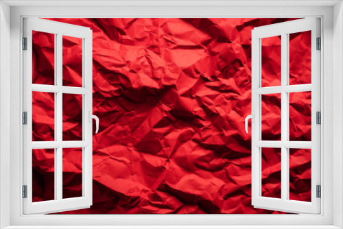 red crumpled paper texture background