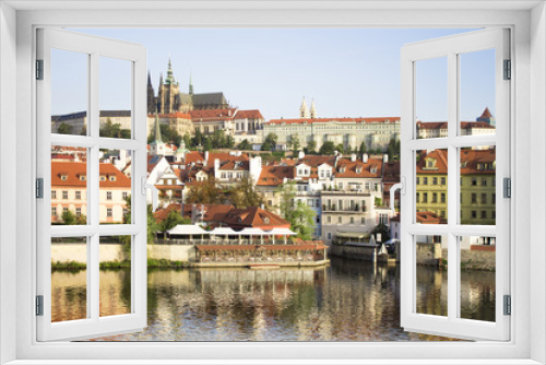 Fototapeta Naklejka Na Ścianę Okno 3D - Prague summer colorful cityscape. Czech republic in summer