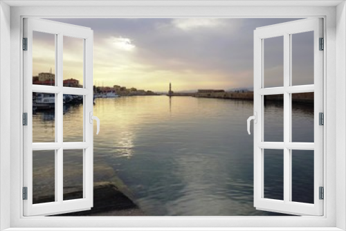 Fototapeta Naklejka Na Ścianę Okno 3D - Chania Venetian harbour
