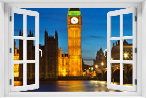 Fototapeta Naklejka Na Ścianę Okno 3D - Big Ben at night, London, UK