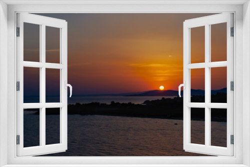 Fototapeta Naklejka Na Ścianę Okno 3D - Sunset over Aegean sea, Sithonia, Greece