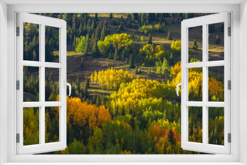 Fototapeta Naklejka Na Ścianę Okno 3D - Beautiful autumn colors, aspen trees and mountain peaks in Telluride, Colorado