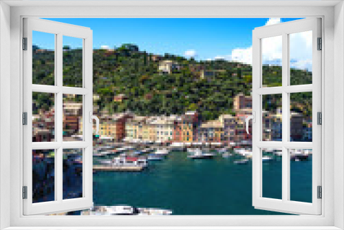 Fototapeta Naklejka Na Ścianę Okno 3D - Portofino, Ligurie, Italie - vue sur le port du village 