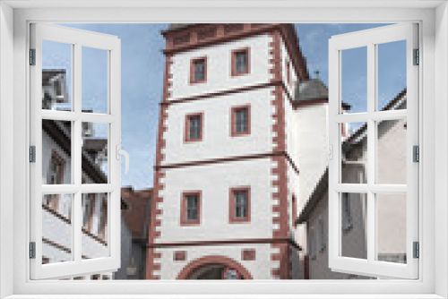 Fototapeta Naklejka Na Ścianę Okno 3D - former city gate Steinheimer Turm, Seligenstadt, Hesse, Germany