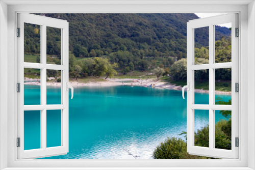 Fototapeta Naklejka Na Ścianę Okno 3D - Tenno Lake at Trentino Alto Adige