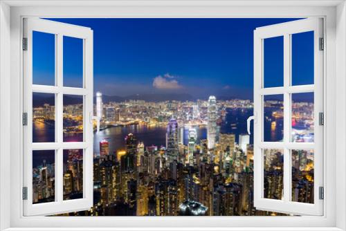 Fototapeta Naklejka Na Ścianę Okno 3D - Hong Kong skyline at night