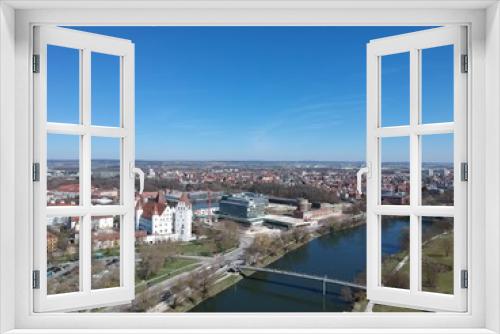 Fototapeta Naklejka Na Ścianę Okno 3D - Ingolstadt city in Germany, Bavaria with top view of the river