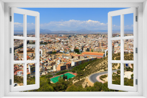 Fototapeta Naklejka Na Ścianę Okno 3D - View from  Santa Barbara Castle to Alicante downtown, Spain