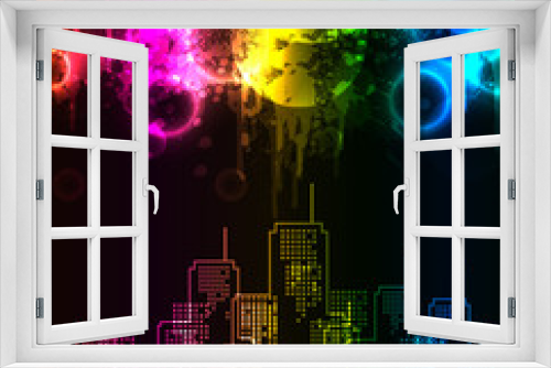 Fototapeta Naklejka Na Ścianę Okno 3D - abstract grunge rainbow city