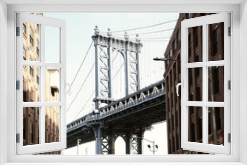 Fototapeta Naklejka Na Ścianę Okno 3D - Manhattan Bridge New York Brooklyn