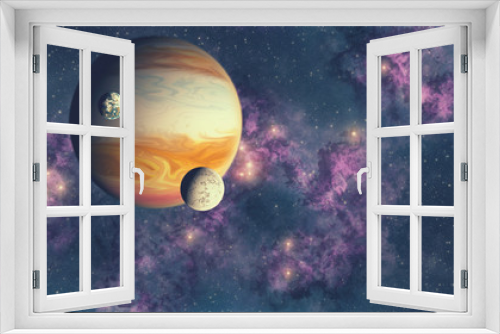 Fototapeta Naklejka Na Ścianę Okno 3D - planet in space