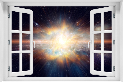 Fototapeta Naklejka Na Ścianę Okno 3D - Space and Galaxy light speed travel. Elements of this image furnished by NASA.