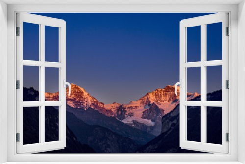 Fototapeta Naklejka Na Ścianę Okno 3D - The mountains Mönch and Jungfrau in the Bernese Alps, Switzerland