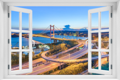 Fototapeta Naklejka Na Ścianę Okno 3D - Hong Kong Tsing Ma Bridge