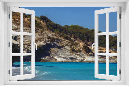 Fototapeta Naklejka Na Ścianę Okno 3D - Beautiful beach for a holiday in Albania. Ionian Sea