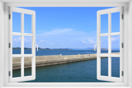 Fototapeta Naklejka Na Ścianę Okno 3D - 男木島　船上からの眺め（香川県）