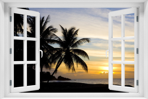 Fototapeta Naklejka Na Ścianę Okno 3D - sunset over Caribbean Sea, Turtle Beach, Tobago