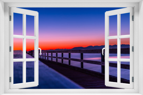 Fototapeta Naklejka Na Ścianę Okno 3D - sunset on pier
