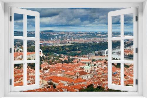 Fototapeta Naklejka Na Ścianę Okno 3D - Prague skyline rooftop view panorama
