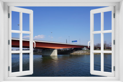 Fototapeta Naklejka Na Ścianę Okno 3D - Brücken über der Donau zwischen Krems in der Wachau und Wien im Frühling