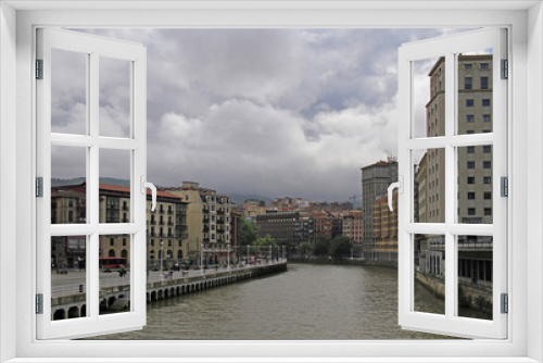 Fototapeta Naklejka Na Ścianę Okno 3D - embankment of river Nervion in city Bilbao