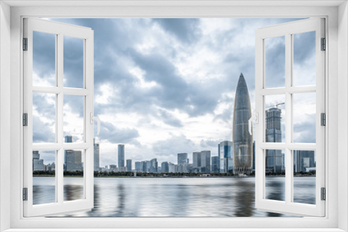 Fototapeta Naklejka Na Ścianę Okno 3D - Shenzhen Bay Houhai CBD Skyline