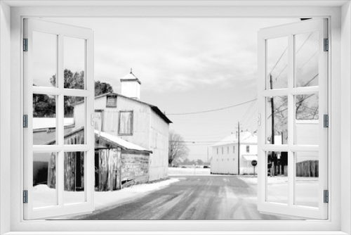 Fototapeta Naklejka Na Ścianę Okno 3D - Tiny town b&w