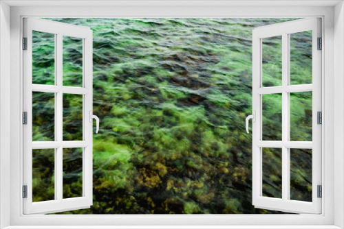 Fototapeta Naklejka Na Ścianę Okno 3D - Beautiful Green Sea surface on the ocean,surface background