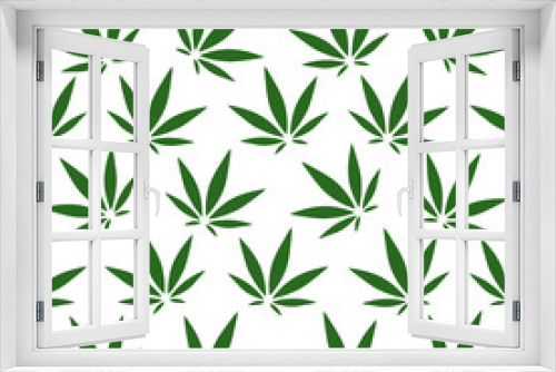 Fototapeta Naklejka Na Ścianę Okno 3D - Cannabis Background. Vector Pattern.