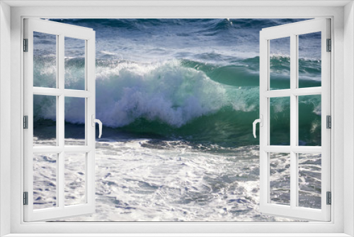 Fototapeta Naklejka Na Ścianę Okno 3D - Brandung Ozean Meer Gischt türkis Schaum