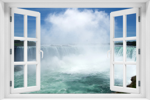 Fototapeta Naklejka Na Ścianę Okno 3D - NIAGARA FALLS, ONTARIO, CANADA - MAY 21st 2018: Horseshoe Falls at Niagara Falls viewed from the canadian side