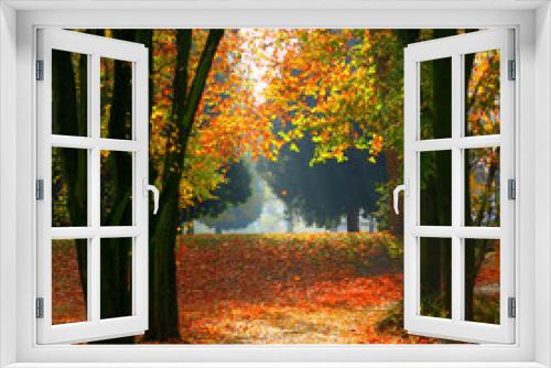 Fototapeta Naklejka Na Ścianę Okno 3D - Herbstabend