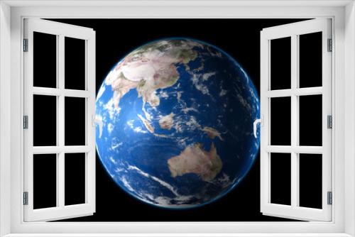 Fototapeta Naklejka Na Ścianę Okno 3D - Earth blue planet isolated on black background. 3D render