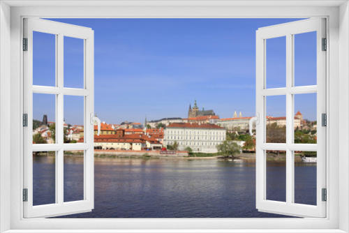 Fototapeta Naklejka Na Ścianę Okno 3D - The panoramic View on spring Prague