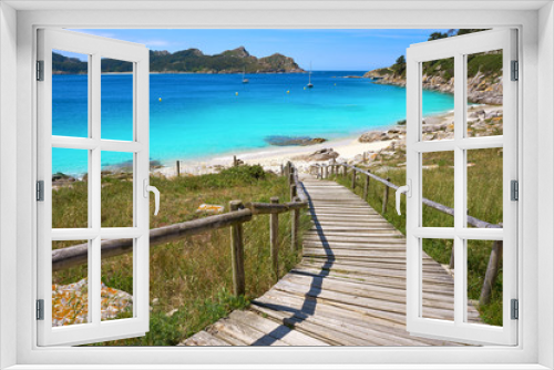Fototapeta Naklejka Na Ścianę Okno 3D - Nostra Senora beach in Islas Cies islands of Vigo