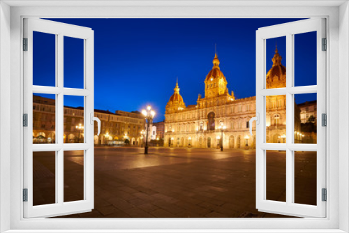 Fototapeta Naklejka Na Ścianę Okno 3D - La Coruna Town hall in Maria Pita Square Galicia